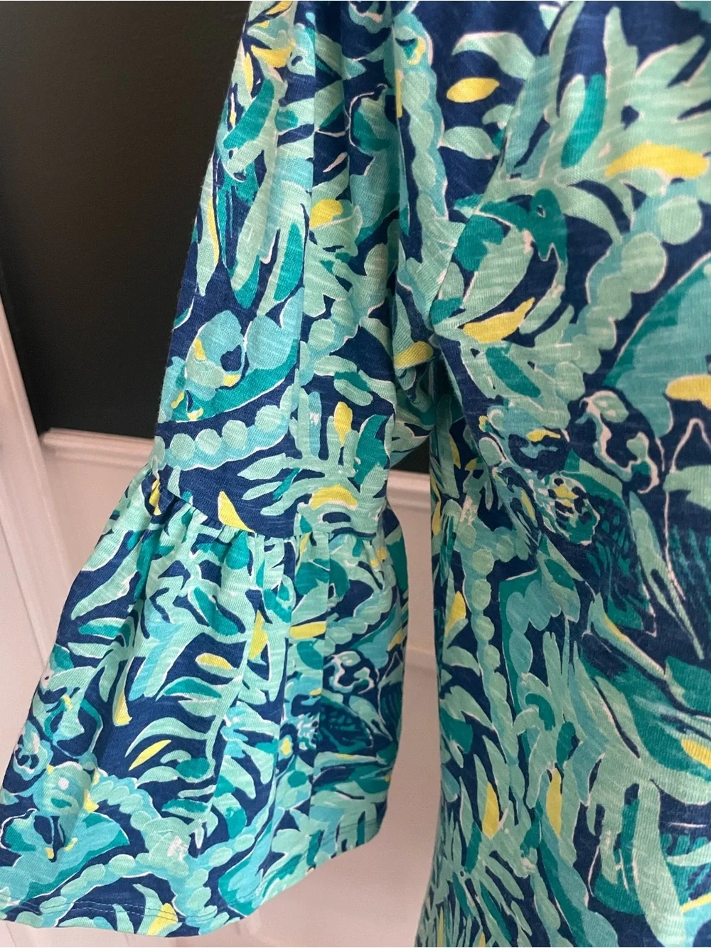 Lilly Pulitzer Dress Womens L Del Lago Tunic Tassel Indigo Midnight Cove